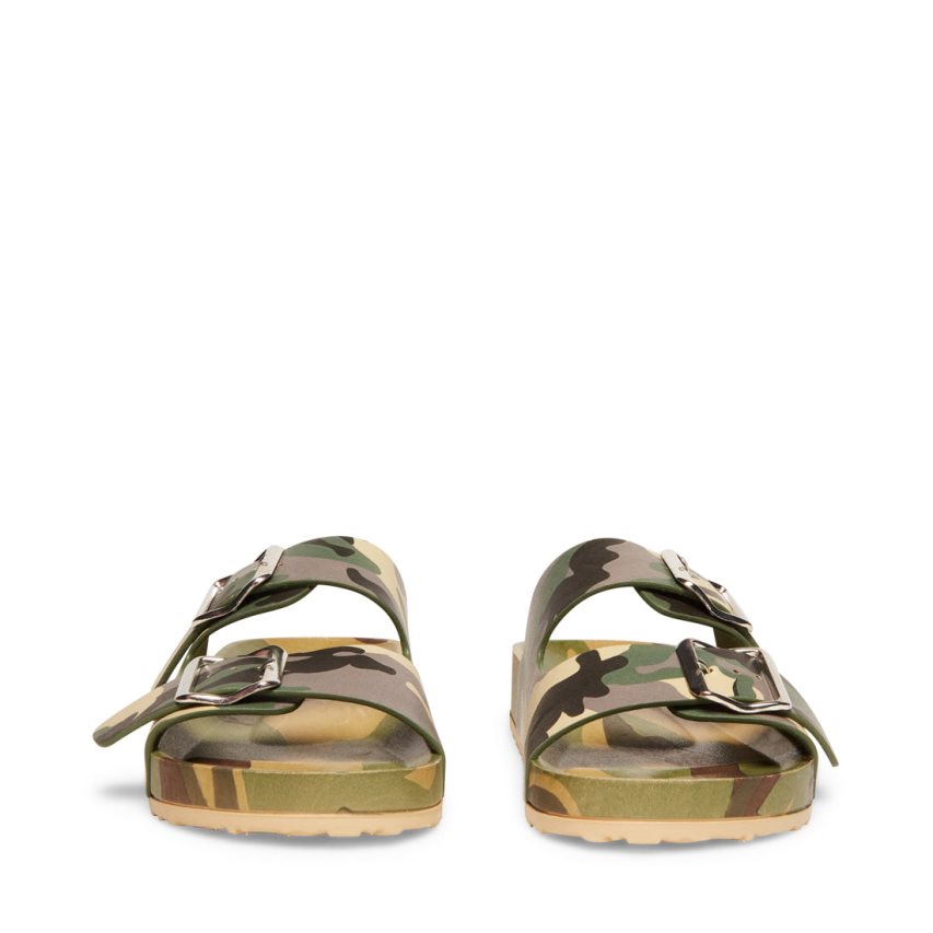 Camo Steve Madden Teddy-t Camouflage Women's Slides | PH 4910UET